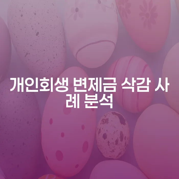 개인회생 변제금 삭감 사례 분석: 왜 알아야 할까?