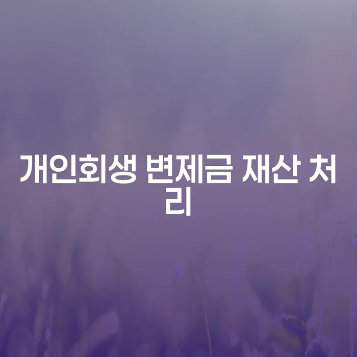 개인회생 변제금 재산 처리: 어떻게 시작해야 할까요?