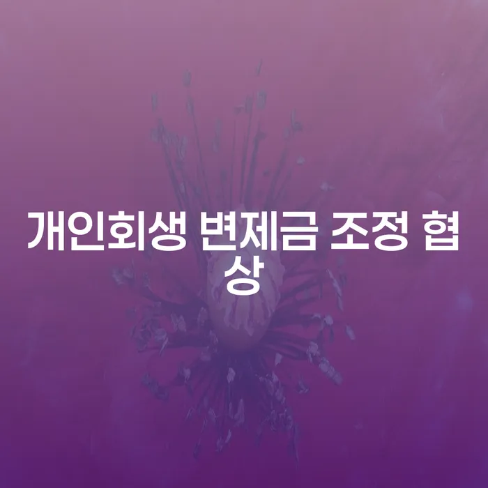 개인회생 변제금 조정 협상, 어떻게 시작해야 할까요?