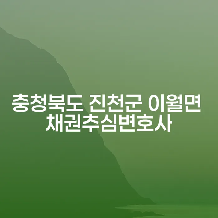 채무 해결을 위한 충청북도 진천군 이월면 채권추심변호사의 역할은?